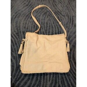 Big Buddha Marley Large Cream Beige Faux Leather Shoulder Bag Purse Handbag